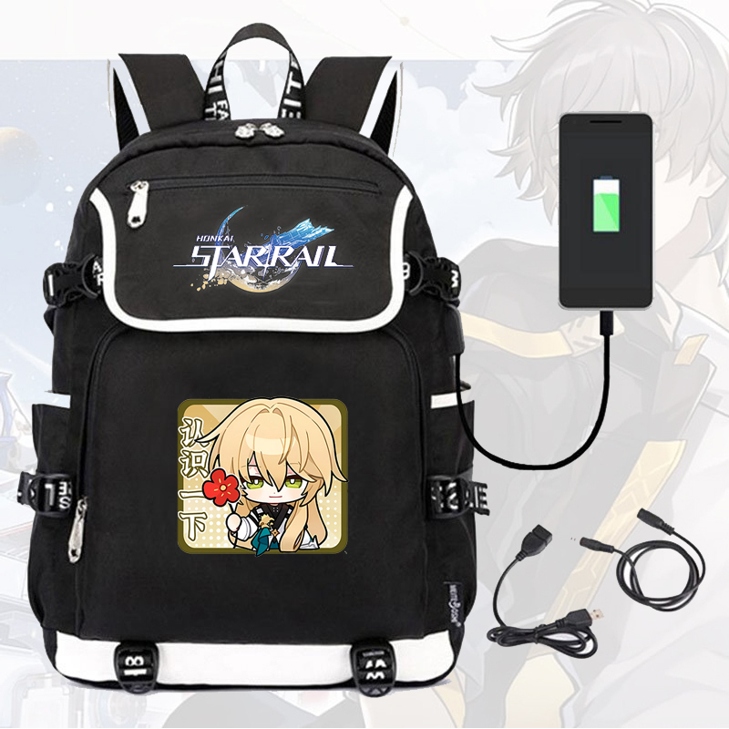 Balo nắp ngang HONKAI IMPACT STAR RAIL ver VUÔNG in hình nhân vật game anime chibi cặp sách nam nữ đi học
