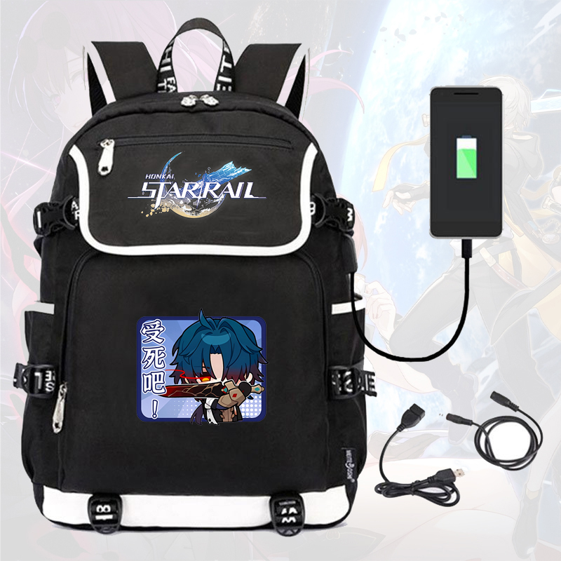 Balo nắp ngang HONKAI IMPACT STAR RAIL ver VUÔNG in hình nhân vật game anime chibi cặp sách nam nữ đi học