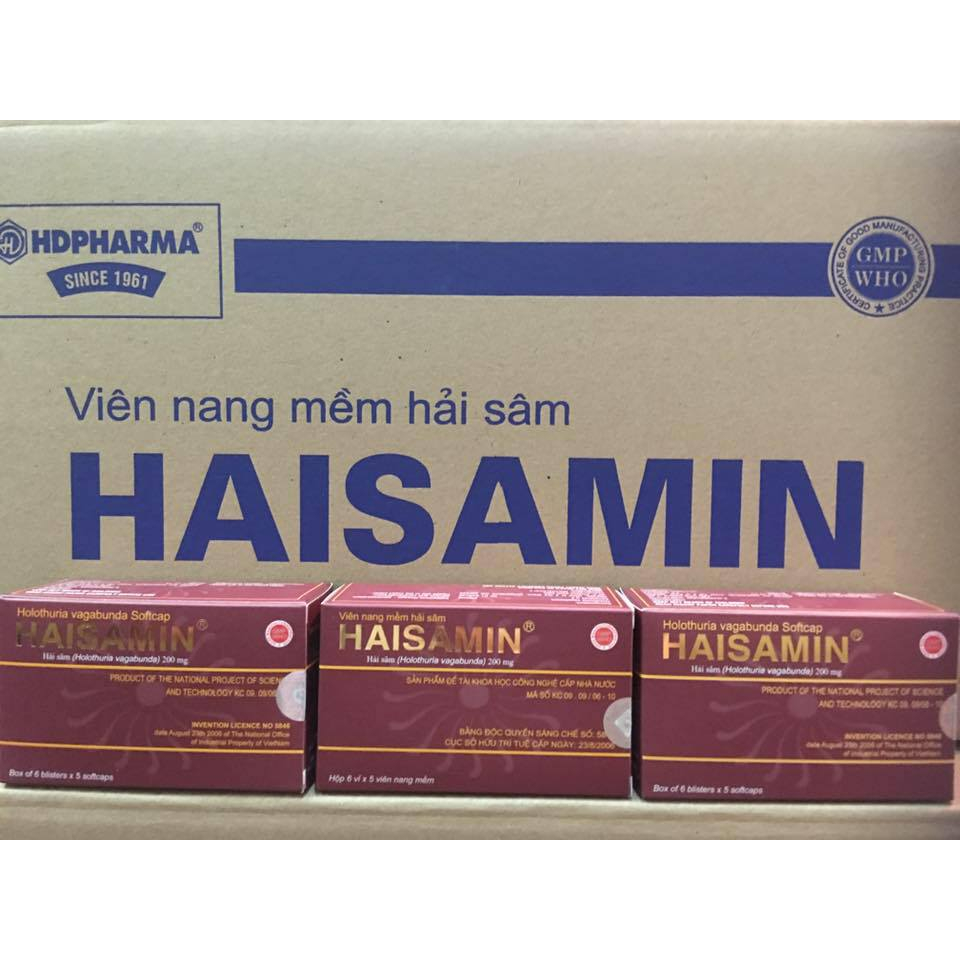 Viên uống tăng cường sinh lực từ Hải sâm Haisamin hộp 30 viên chính hãng
