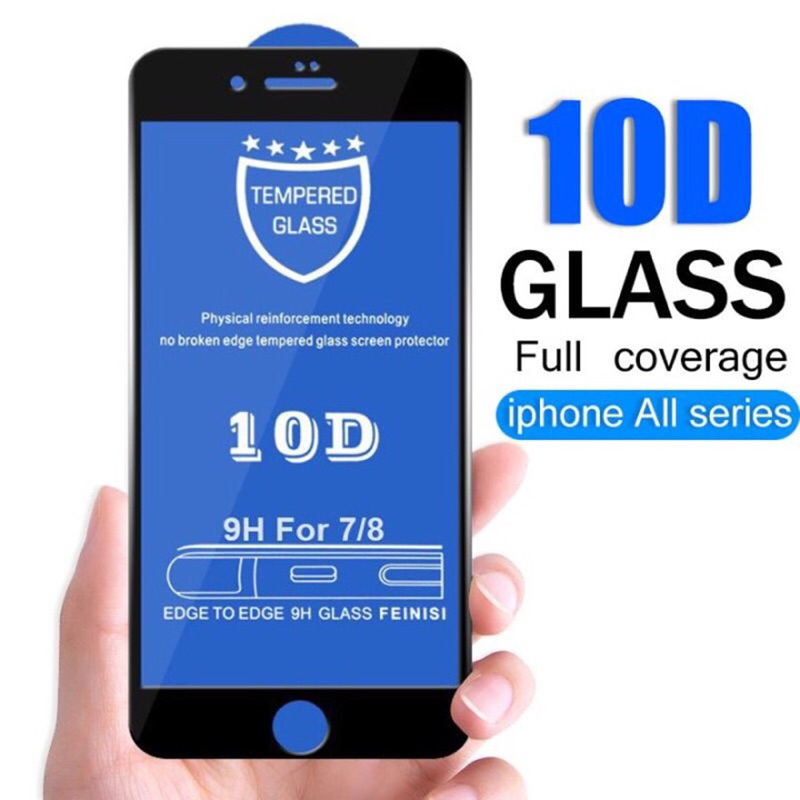 Kính Cường Lực Full 10D Cho ip 6 plus Đen