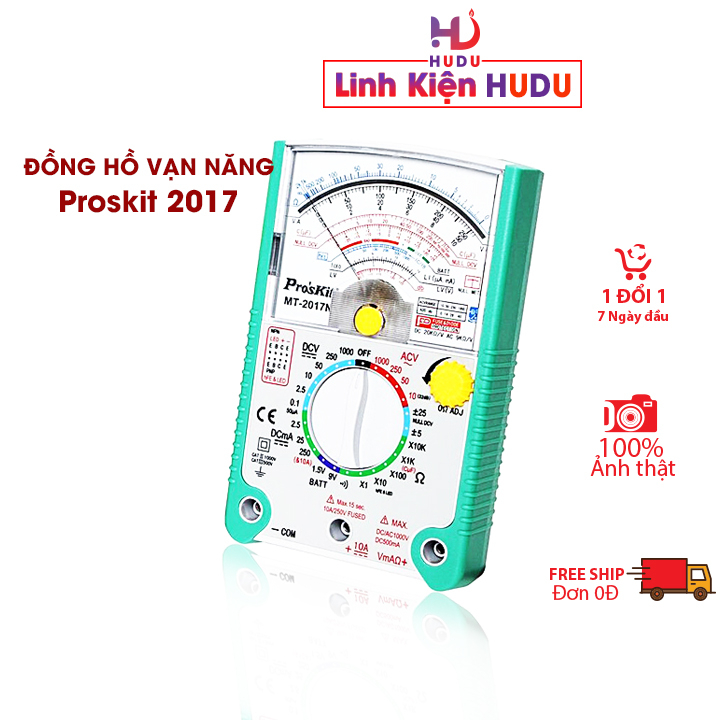 Đồng hồ vạn năng kim Proskit dùng đo điện trở điện áp dòng điện tần số an toàn dễ dàng sử dụng thiết bị HuDu