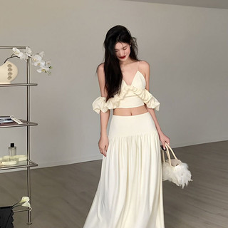 Set váy MINZY DRESS trễ vai tay rơi chiết eo by The Camellia Studio