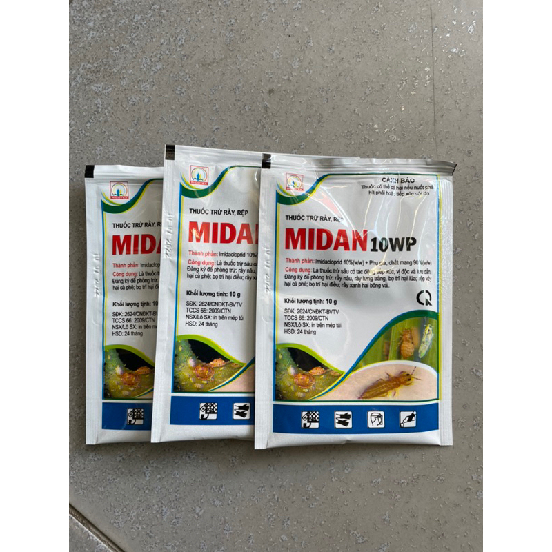 COMBO 5 Gói MIDAN 10wp - Chế phẩm sinh học diệt côn trùng chích hút chỉ 49k