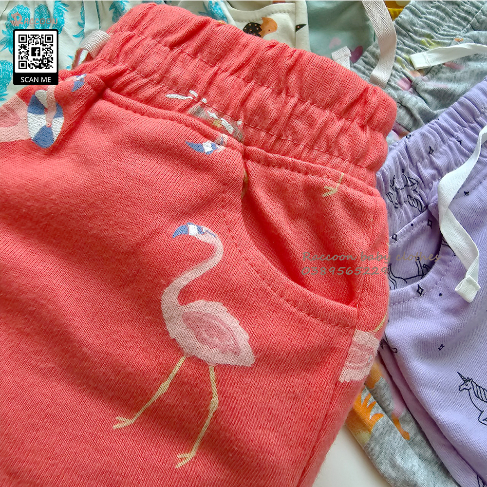 Quần đùi bé gái cạp chun chất Cotton xuất dư Old Navy