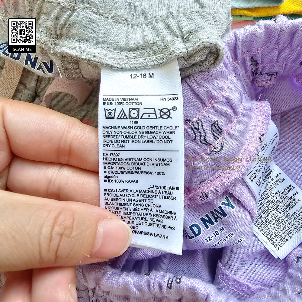 Quần đùi bé gái cạp chun chất Cotton xuất dư Old Navy