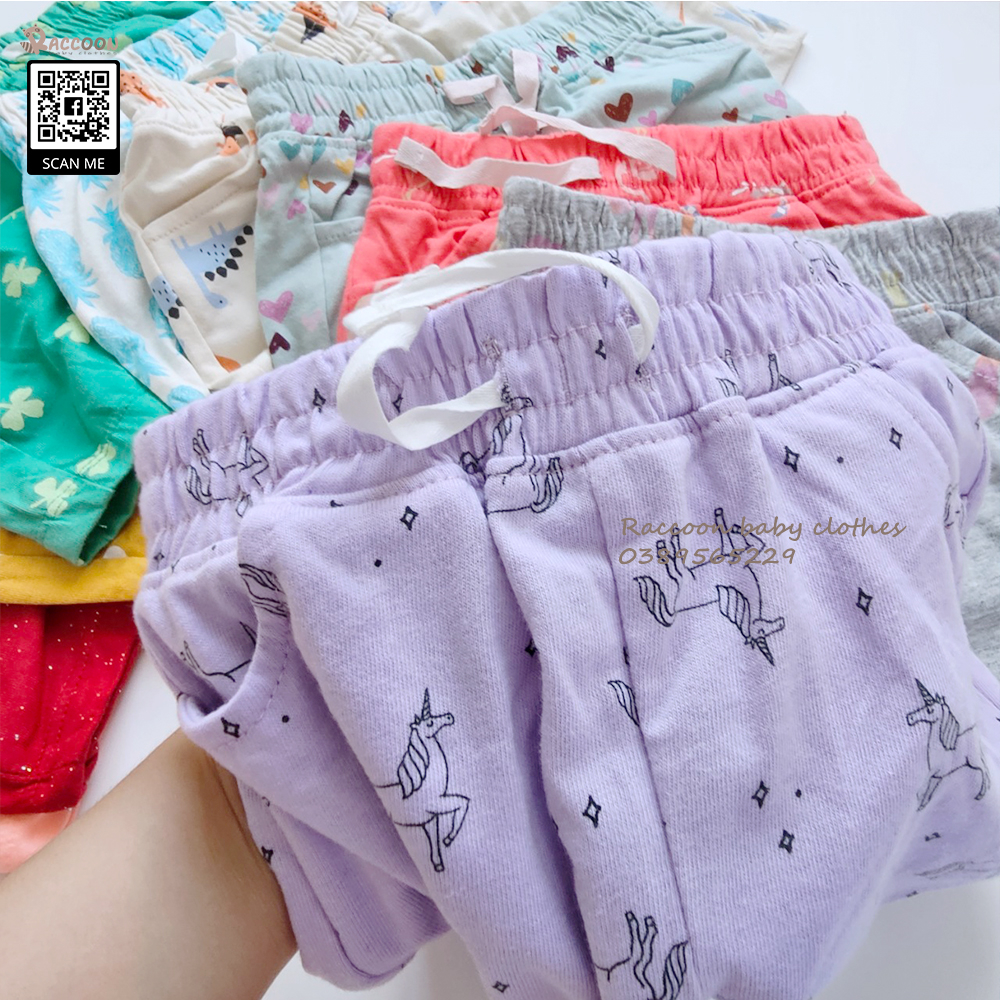 Quần đùi bé gái cạp chun chất Cotton xuất dư Old Navy