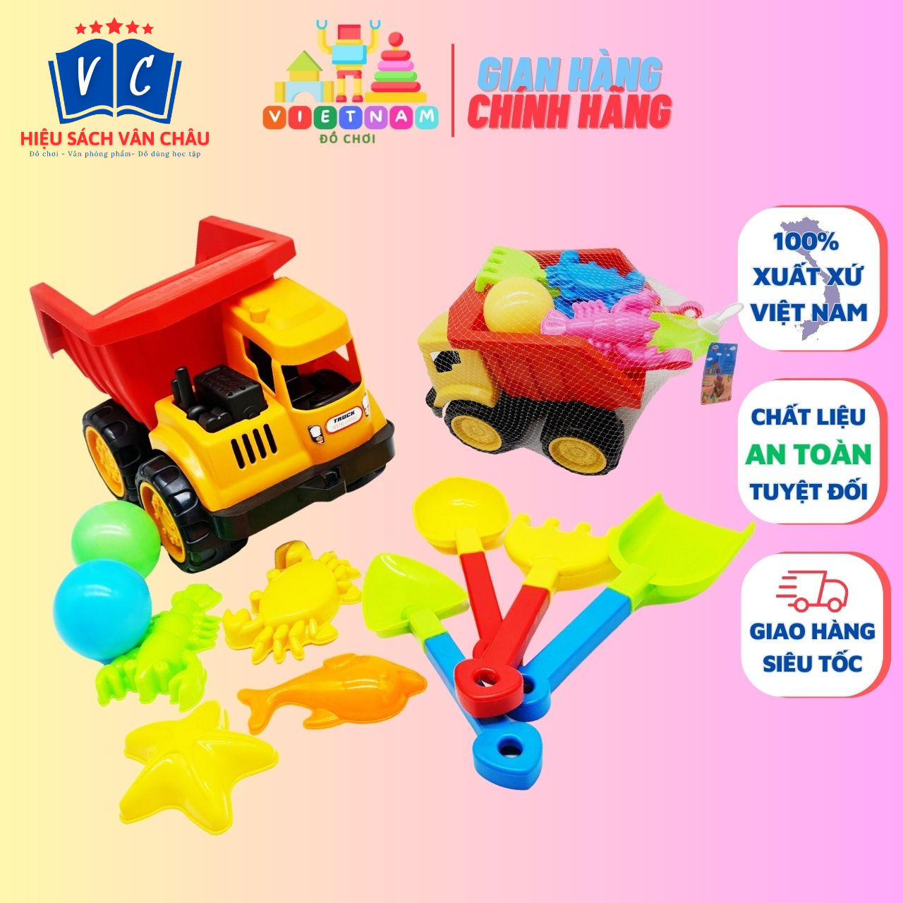 Bộ đồ chơi đi biển, xe đi biển Sato cho bé thỏa sức vui chơi sáng tạo hàng Việt Nam chất lượng cao