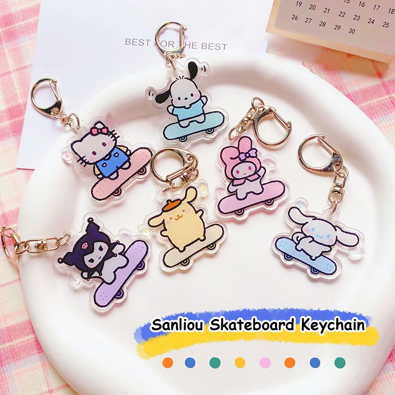 Mới Móc Khóa Hình Ván Trượt Sanrio Chất Liệu Acrylic