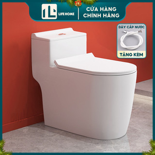 Bồn Cầu Liền khối 1 Khối 8004 XẢ XOÁY KẾT HỢP XẢ ĐẨY NƯỚC MẠNH MEN NANO CAO CẤP