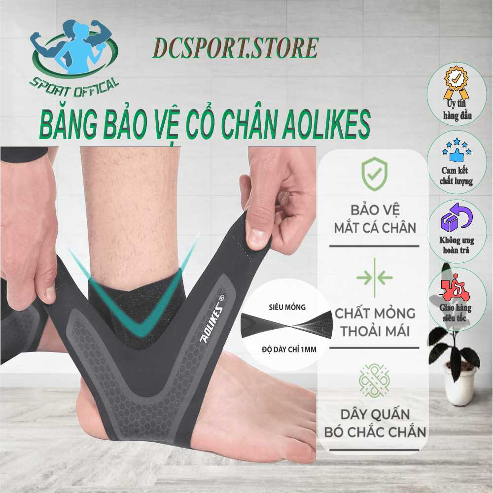 Đai Cổ Chân, Băng Cổ Chân Aolikes Giúp Bảo Vệ Mắt Cá, Cổ Chân Chơi Thể Thao, Vận Động
