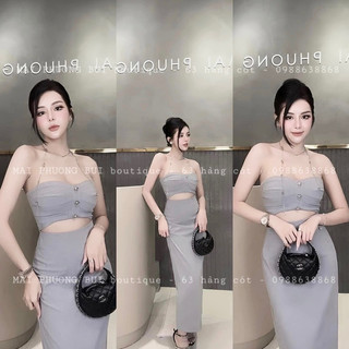 váy maxi cup ngực MPB hàng chuẩn tag