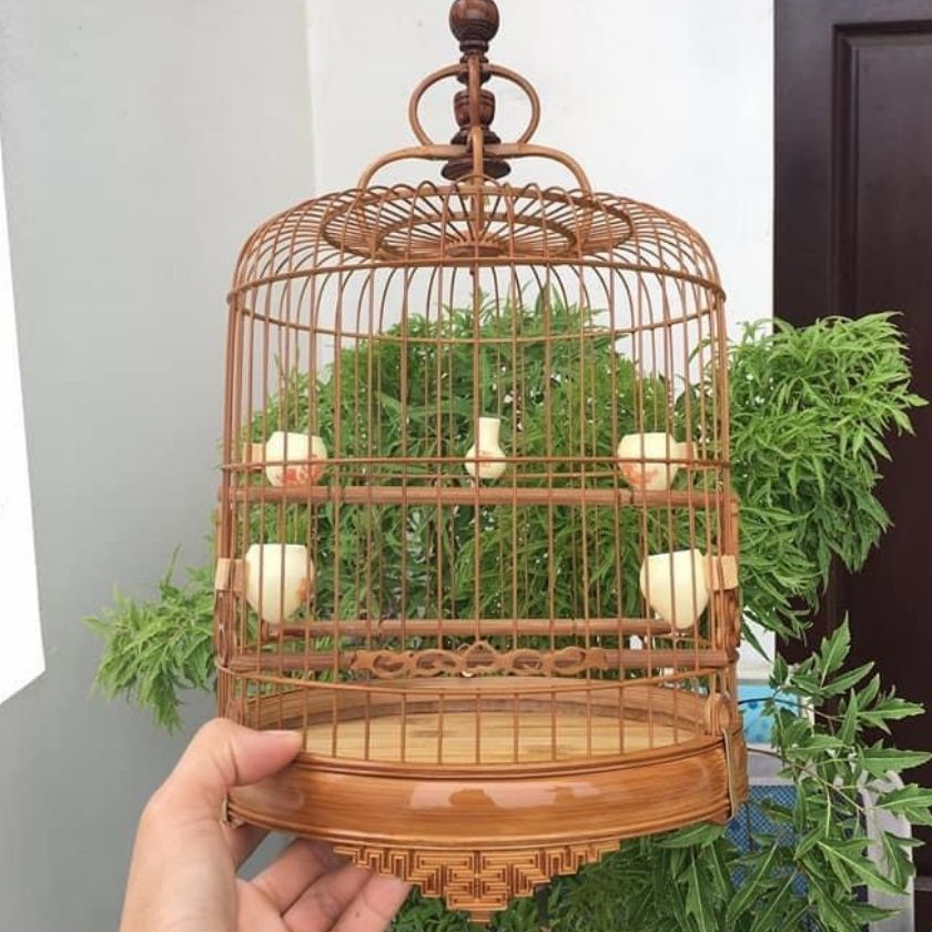 Lồng chim vành khuyên Tuấn Tú lồng khuyên trúc form lùn đục chiện size 22x22 cao cấp