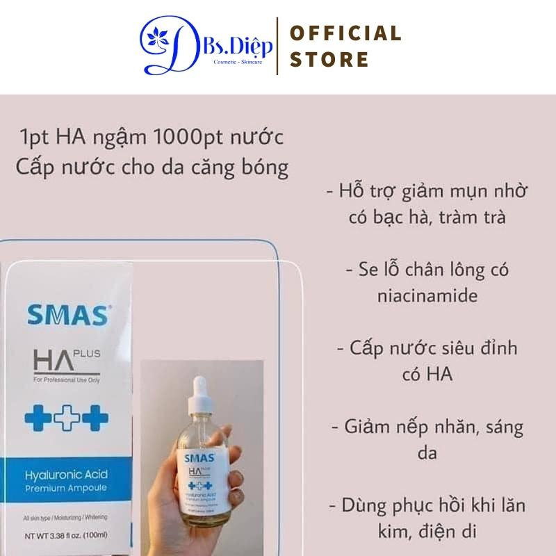 Serum Smas HA Plus Hỗ Trợ Dưỡng Ẩm Sáng Da 100ml