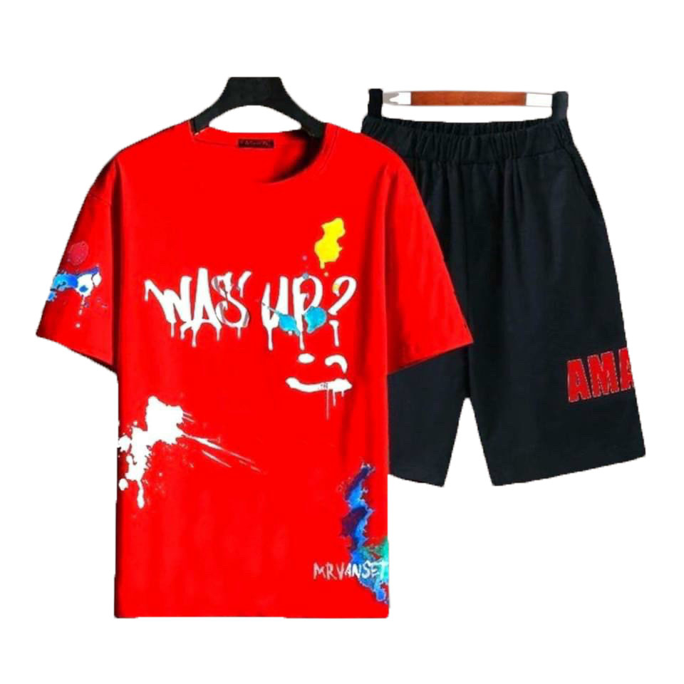 Đồ bộ nam AWS'UP? loang màu chất thun cotton cao cấp thể thao tập gym mặc nhà siêu mát mùa hè Top1shop