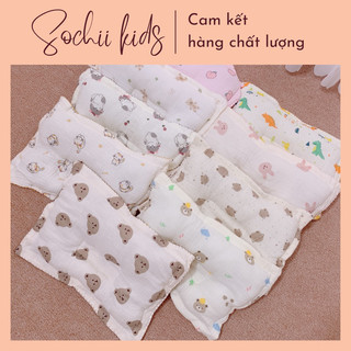 Gối chống bẹp đầu vải xô muslin cho bé