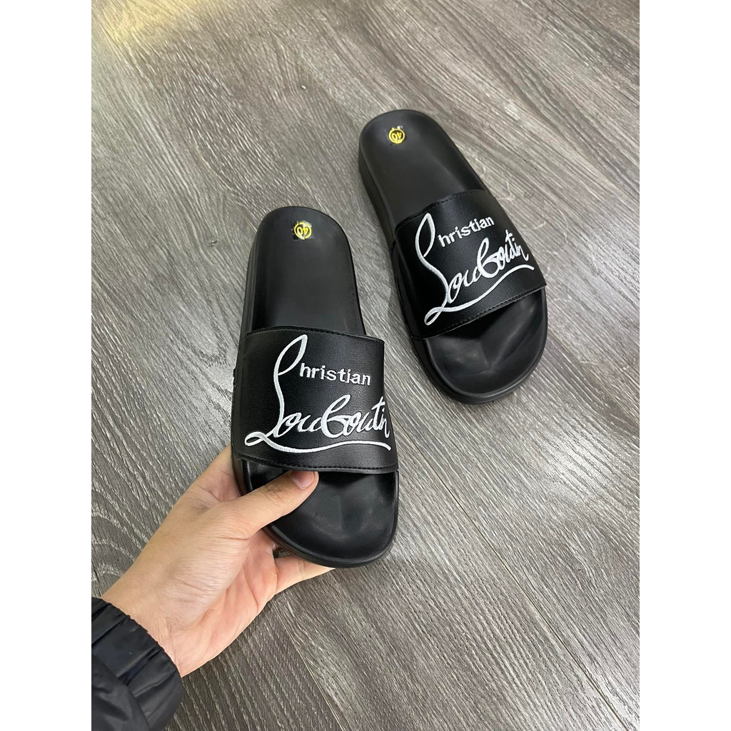 Dép Quai Ngang In Chữ Nổi Siêu Chất Có Hộp Quà Dép Lê Nam lAu...bU..TiOn... Hottrend 2023