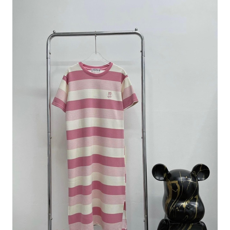 Váy V40, Đầm Suông Kẻ In Hình Tai Thỏ From Rộng, Dáng Dài Chất Cotton | BigBuy360 - bigbuy360.vn