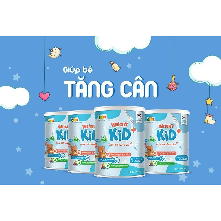 Combo 4 hộp sữa tăng cân cải thiện hấp thu, biếng ăn cho bé WEIGHT KID+