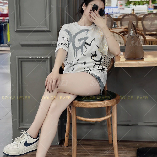 Áo Phông Nam Nữ Cotton D.G In Họa Tiết Cao Cấp, Áo Thun 100 Cotton D.G Siêu Hot Cho Nam Nữ