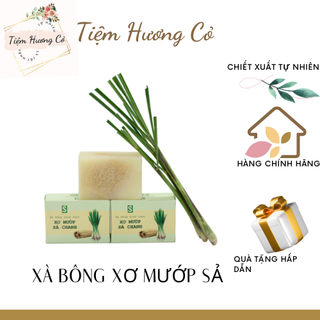 Xà Bông Sinh Dược - Xơ Mướp hương Sả / Bạc Hà (Bánh 120gr), xà bông tự nhiên,xà bông thảo dược.