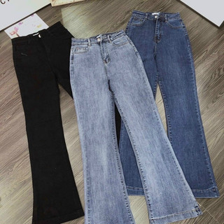 Quần jeans ống pass - loe lưng cao form đẹp