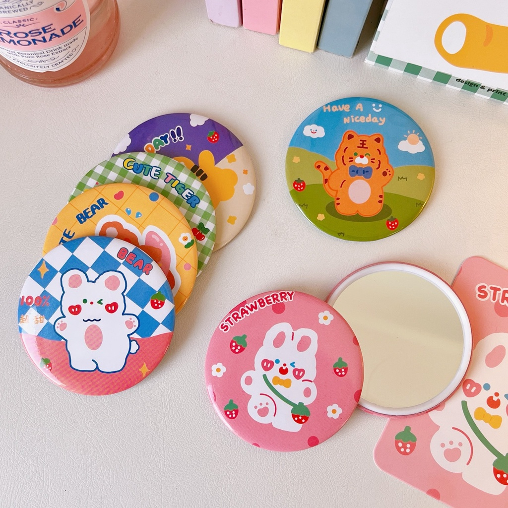 Gương Tròn Trang Điểm Mini Bỏ Túi Siêu Dễ Thương Tiện Lợi.