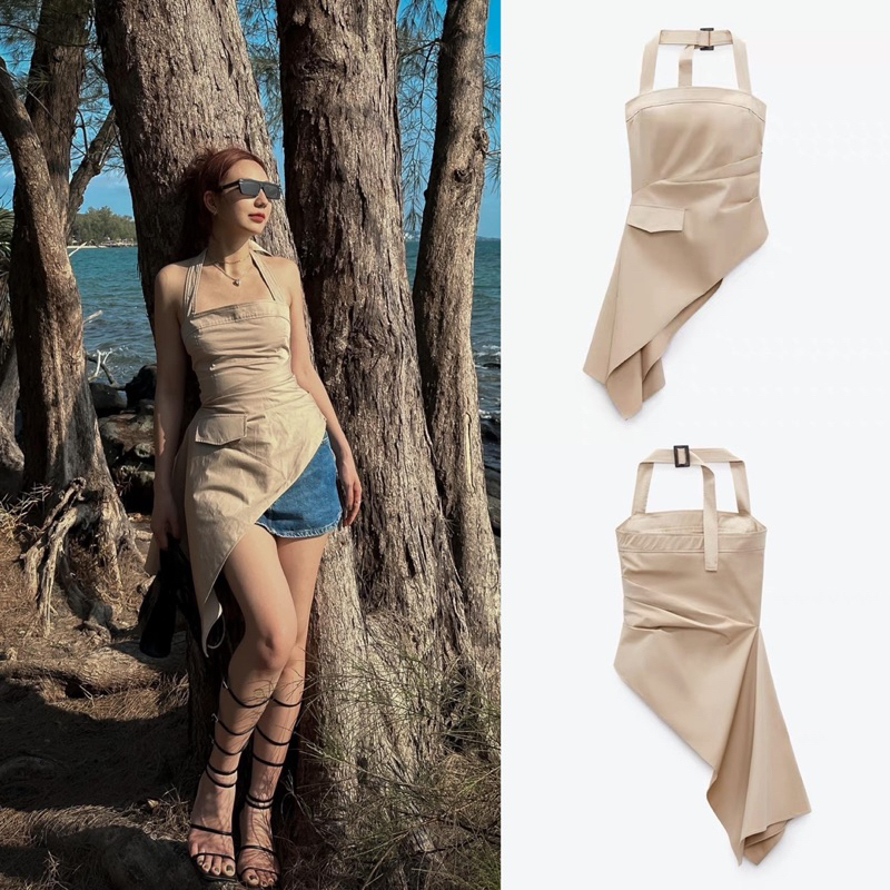 Áo dây vải kaki vạt lệch Za.ra