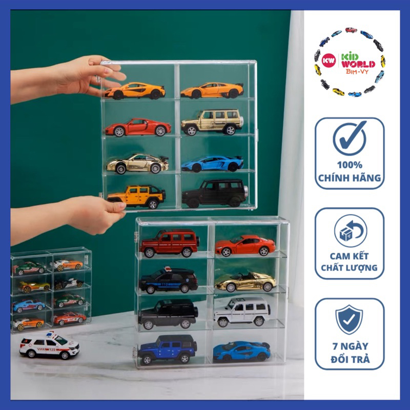 Khung kệ Mica, Trưng bày và Bảo vệ 8 Xe mô hình Tỷ lệ 1:64, 1:36 & 1:24.