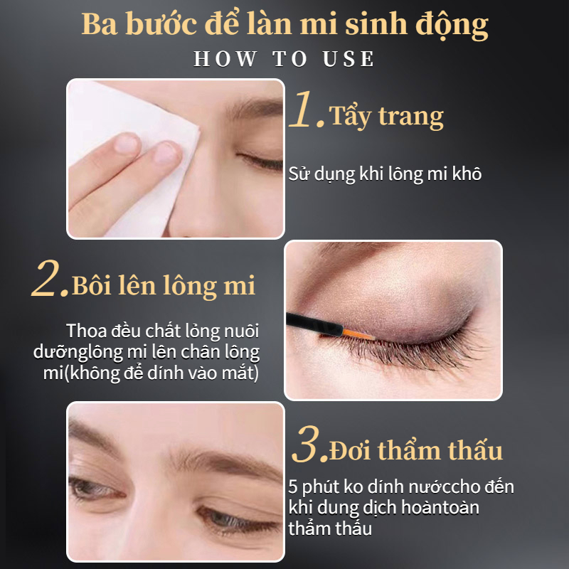 Tinh chất dưỡng mi dài IUALLURE 10ml dưỡng mi giảm gãy rụng mọc dài dày hơn cong tự nhiên không gây thâm mắt