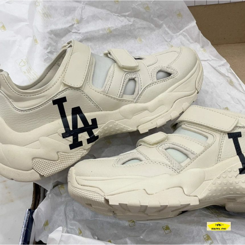 Giày Sục Nữ MLB Big Ball Chunky Mask Los Angeles Dogers màu trắng sữa thời trang thoáng chân mẫu mới 2023, full box