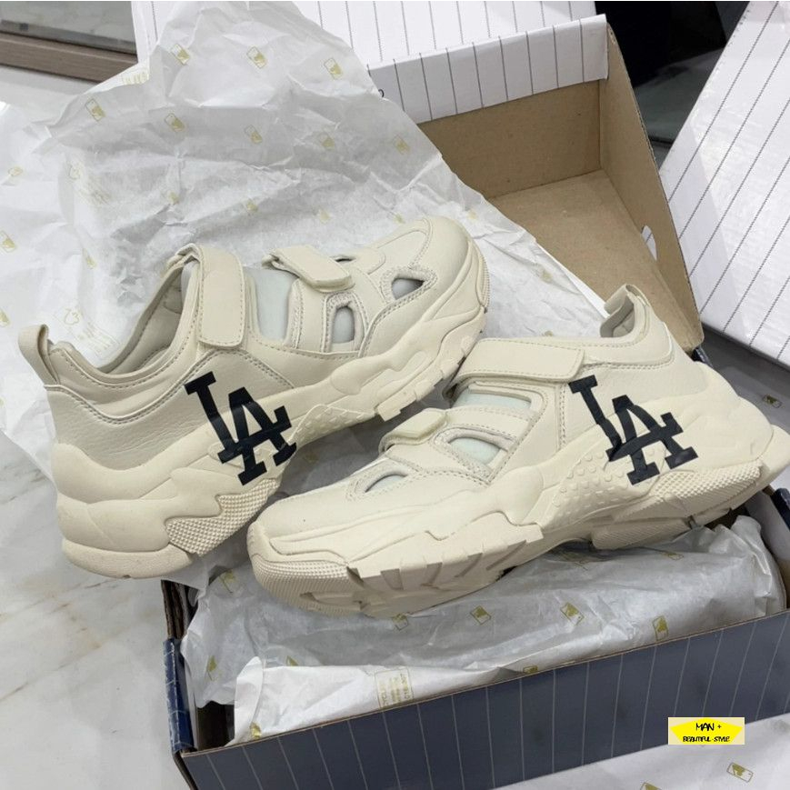 Giày Sục Nữ MLB Big Ball Chunky Mask Los Angeles Dogers màu trắng sữa thời trang thoáng chân mẫu mới 2023, full box