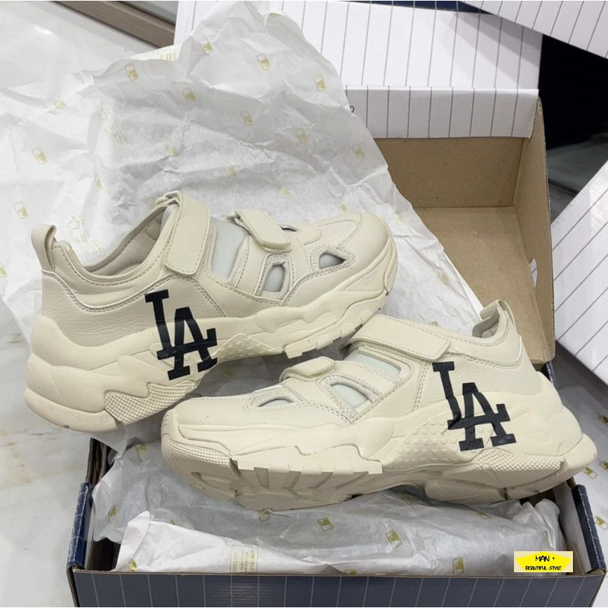 Giày Sục Nữ MLB Big Ball Chunky Mask Los Angeles Dogers màu trắng sữa thời trang thoáng chân mẫu mới 2023, full box