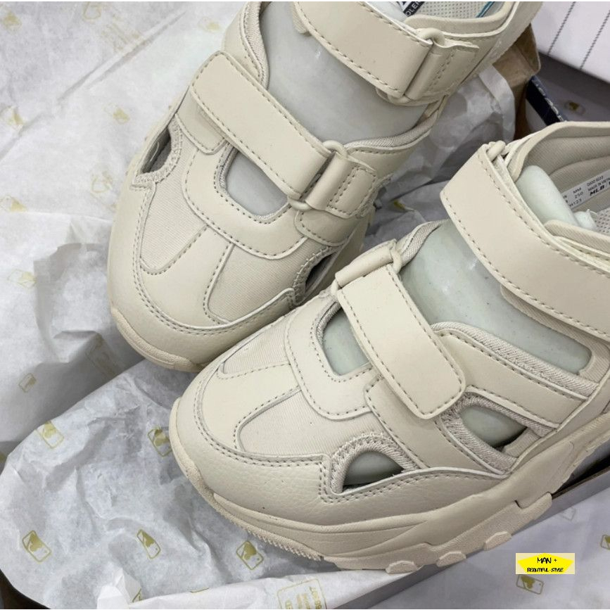 Giày Sục Nữ MLB Big Ball Chunky Mask Los Angeles Dogers màu trắng sữa thời trang thoáng chân mẫu mới 2023, full box