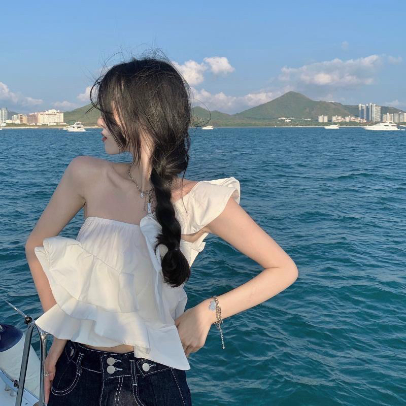 SẴN - Áo trễ vai kẻ bèo tầng quảng châu siêu hot