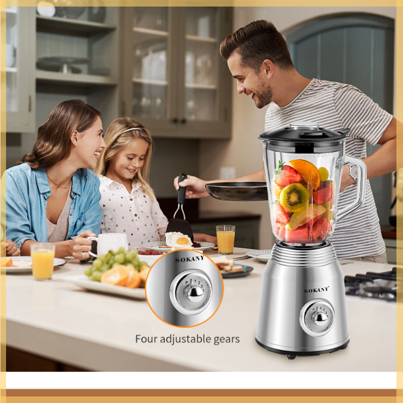 Máy Xay Sinh Tố Đa Năng SOKANY 186 - Máy Xay Hạt, Máy Xay Thịt Gia Dụng, Hai Cối Xay Tiện Lợi