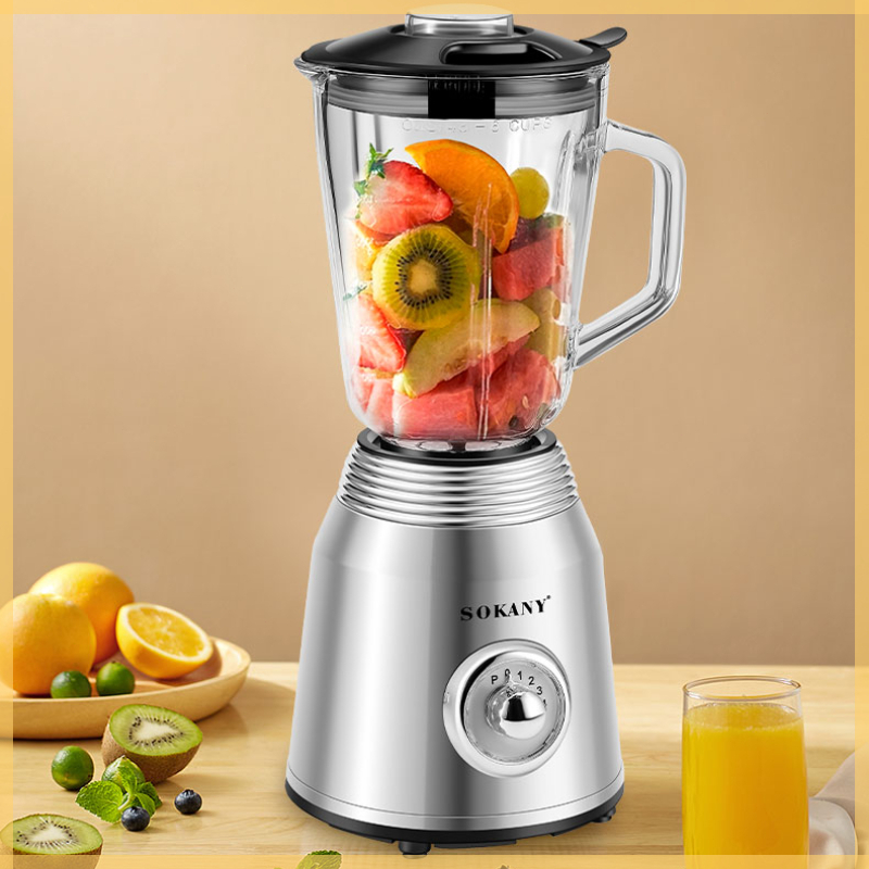 Máy Xay Sinh Tố Đa Năng SOKANY 186 - Máy Xay Hạt, Máy Xay Thịt Gia Dụng, Hai Cối Xay Tiện Lợi