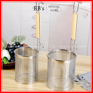 Vợt trụng phở, gía trụng hủ tiếu mì inox dày cán gỗ