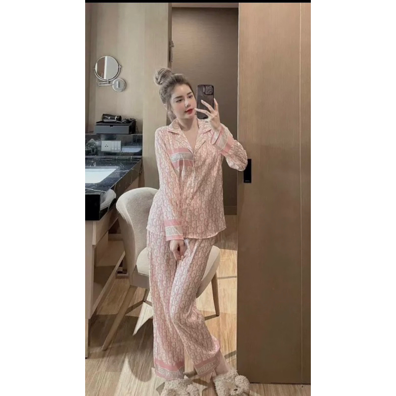 Bộ Ngủ Pyjama Di.or Hapy lụa xước ánh kim nhiều màu