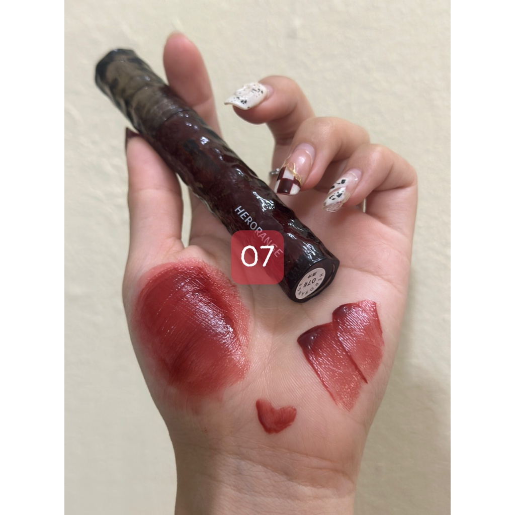 Son Tint Herorange Vỏ Tròn Vân Đá Nội Địa Trung Lì Cho Môi Căng Bóng Nhẹ Nhàng