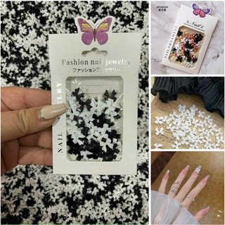 Sét phụ kiện nơ trắng, đen trắng, mix màu, bịch 40-50chiếc nơ gắn móng nail