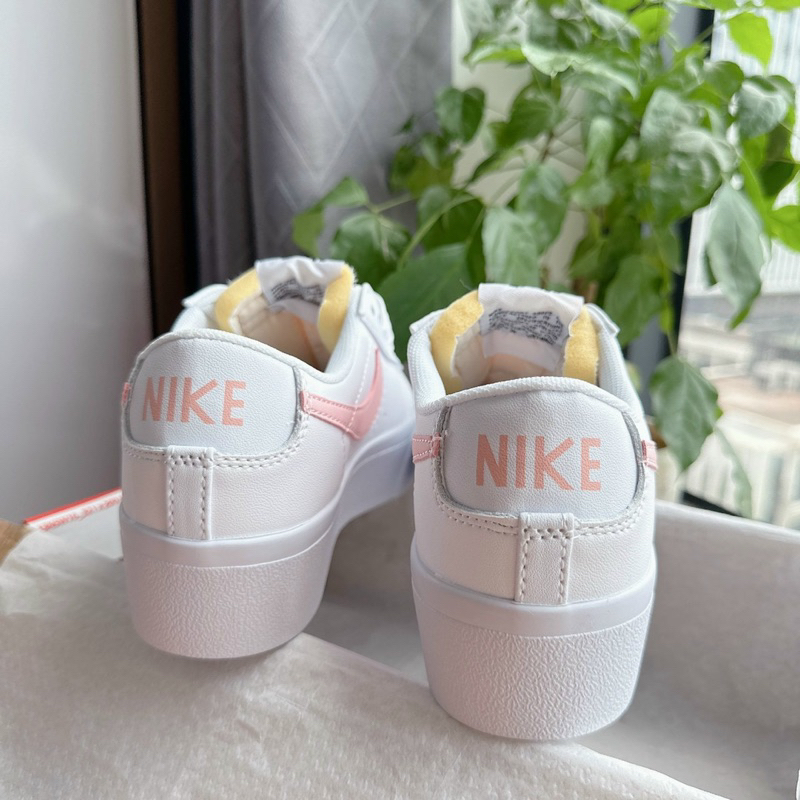 Giày thể thao sneaker air Blazer Low Platform trắng viền hồng đế bánh mỳ