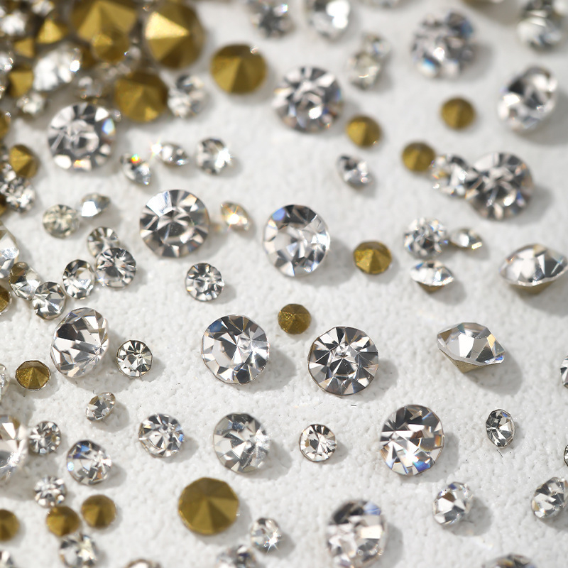 Set 1000 Viên đá 6 ngăn trang trí móng tay chân nhọn