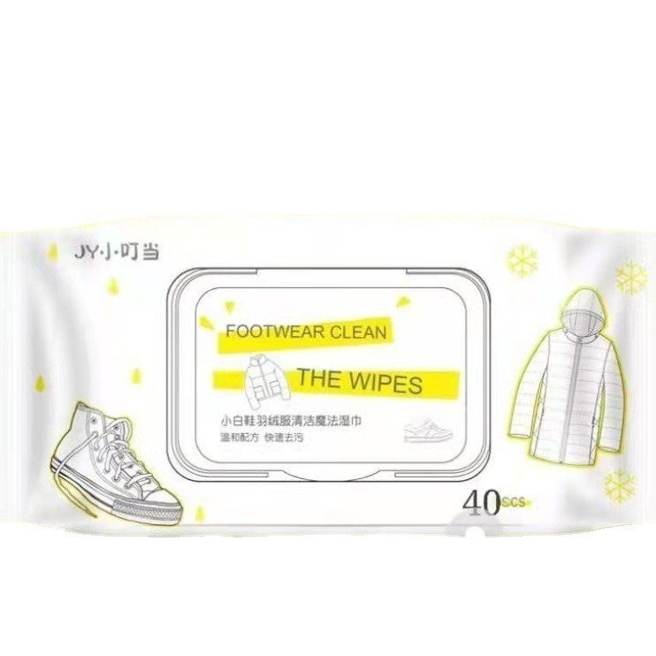 Khăn lau giày dép thần thánh 1 bịch 40 tờ có thể lau túi xách, áo phao, balo tiện lợi.