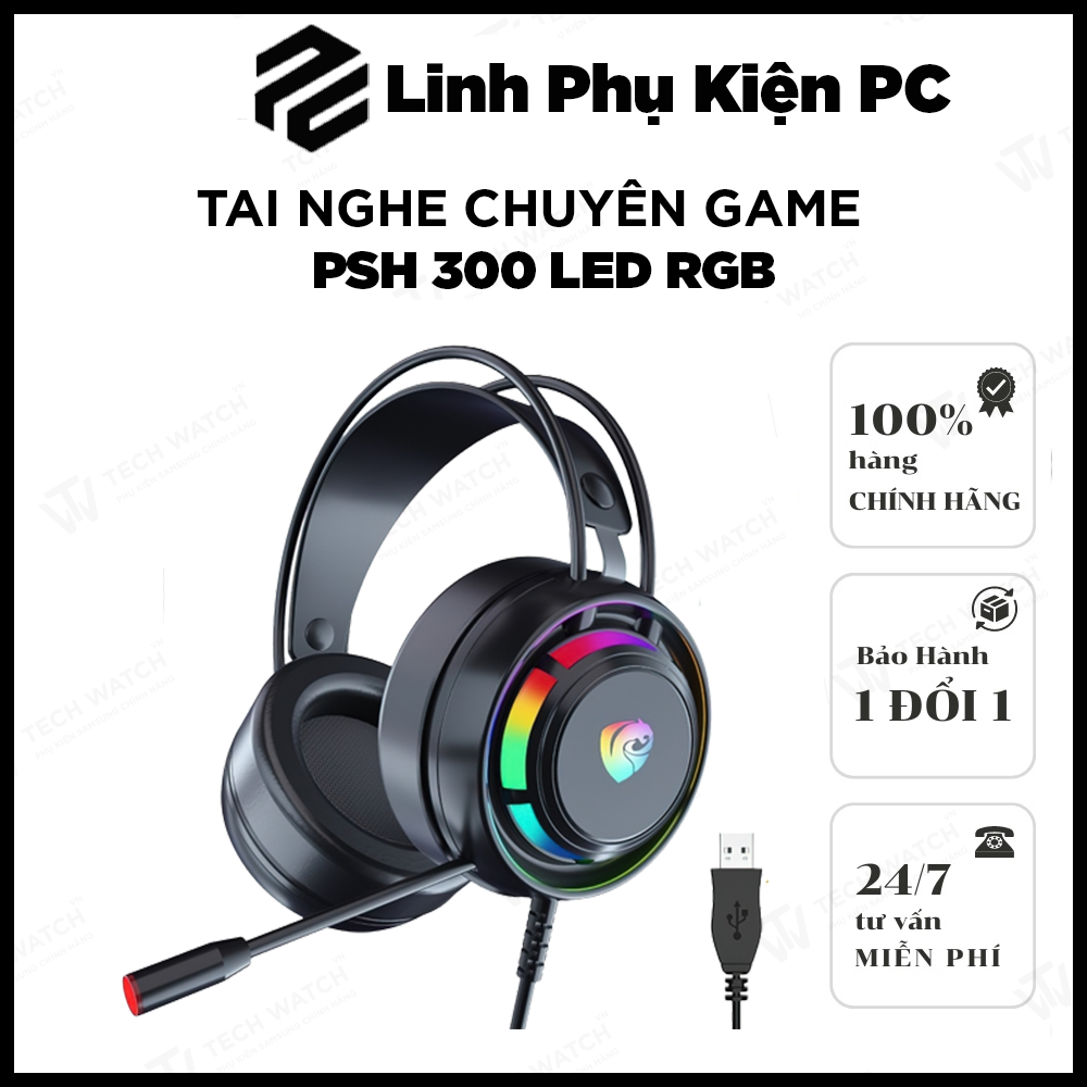 Tai nghe chuyên game PSH 300 led RGB , hàng full box bảo hành 12 tháng