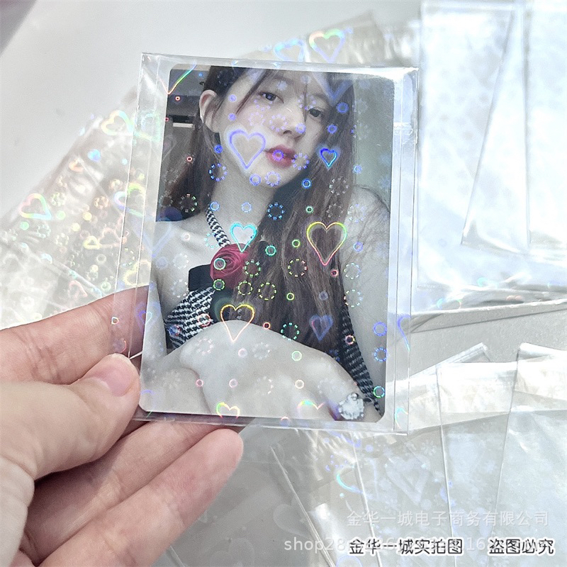 Set 10c Sleeve Bọc Thẻ Bài Trái Tim Holo Size 6.5*9