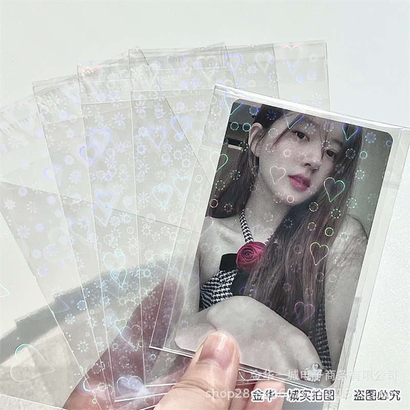 Set 10c Sleeve Bọc Thẻ Bài Trái Tim Holo Size 6.5*9