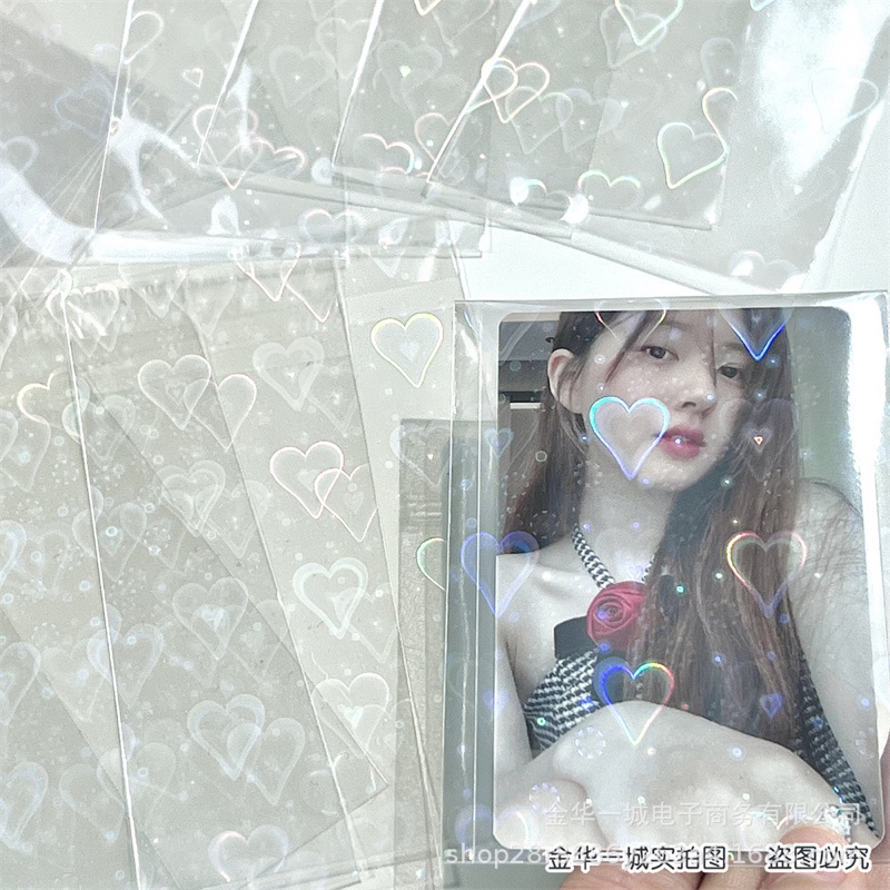 Set 10c Sleeve Bọc Thẻ Bài Trái Tim Holo Size 6.5*9