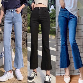 quần jean ống loe,quần bò ống loe gấu tua dua co dãn 4 chiều,nhiều màu