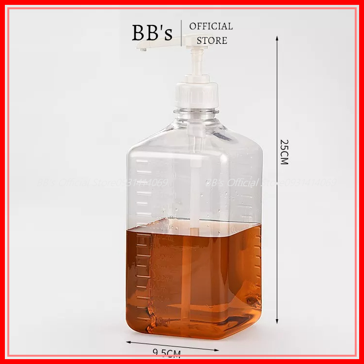 Bình Đựng Xịt Siro Thủy Tinh Nhựa Có Vòi Định Lượng