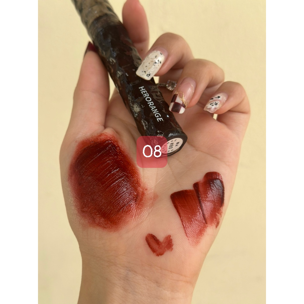 Son Tint Herorange Vỏ Tròn Vân Đá Nội Địa Trung Lì Cho Môi Căng Bóng Nhẹ Nhàng